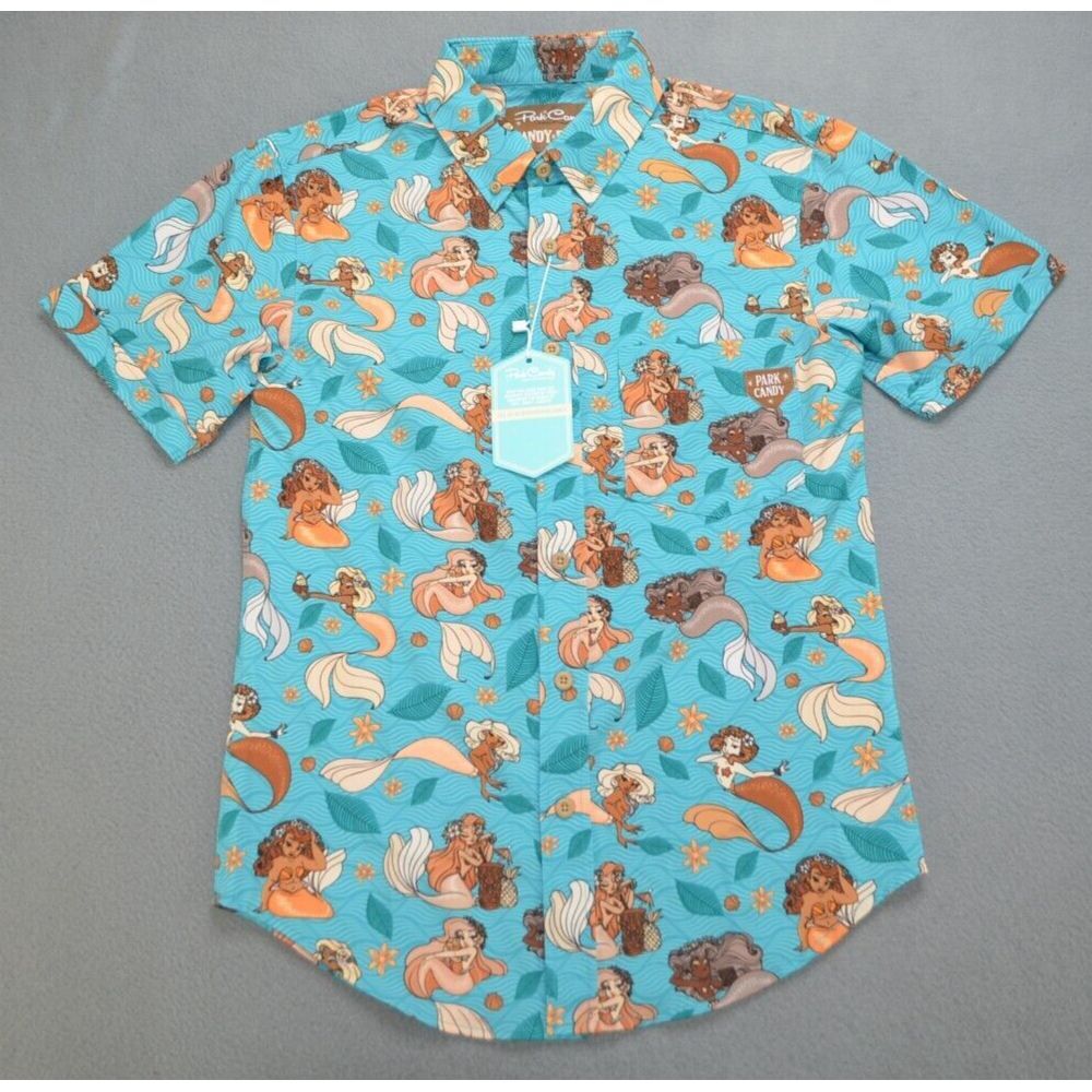 Park Candy Boom Shakalaka‎ Shirt Men's XS Candy Floss Mermaid Print New